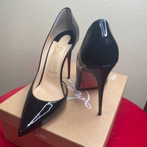 Christian Louboutin Red Bottom Iriza Black Patent Leather High Heel Stilettos